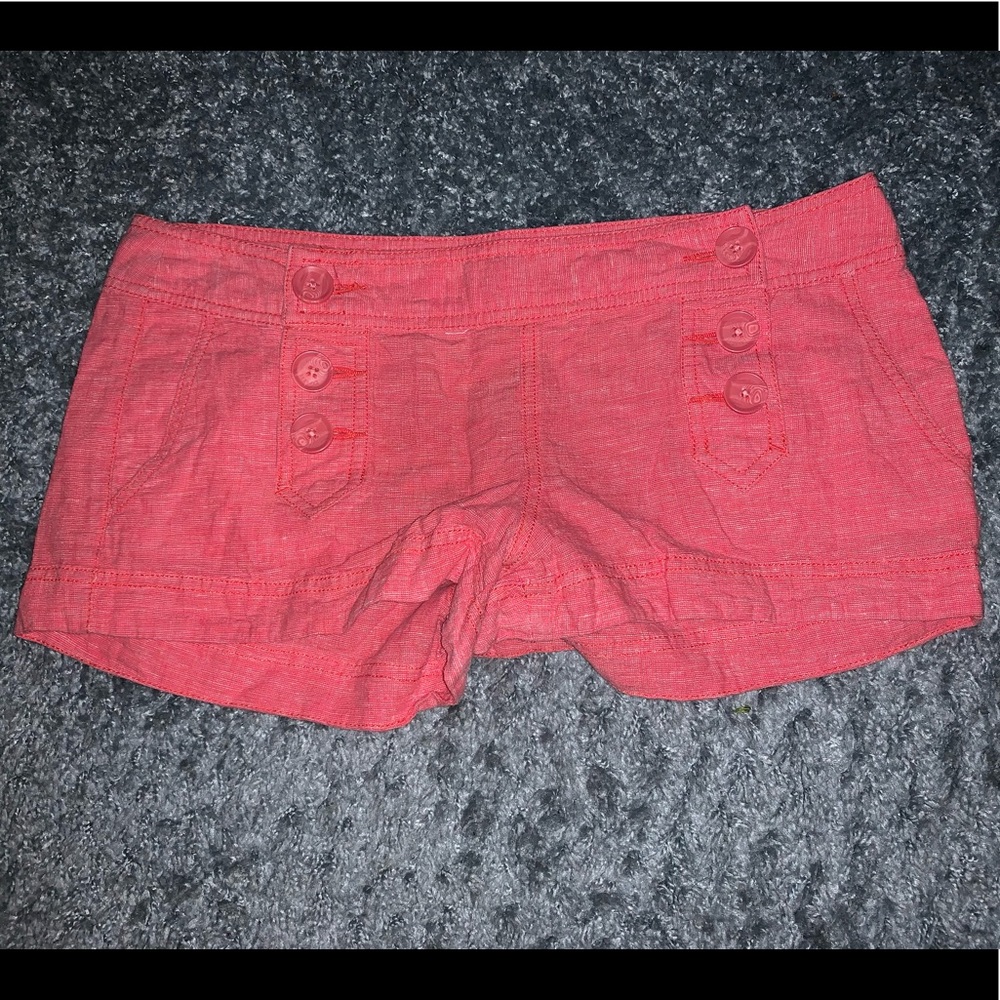 SOLD Express Pink/Coral Linen Shorts 2 inch Size 8
